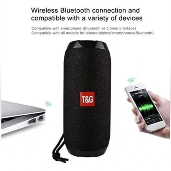 Portable Wireless Bluetooth Speaker, Black — T&G - Picture 8 of 16